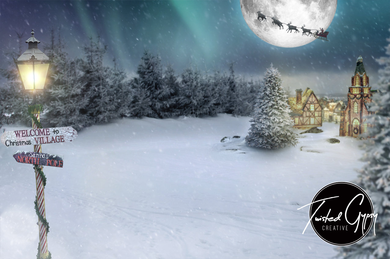 North Pole Christmas Digital Background