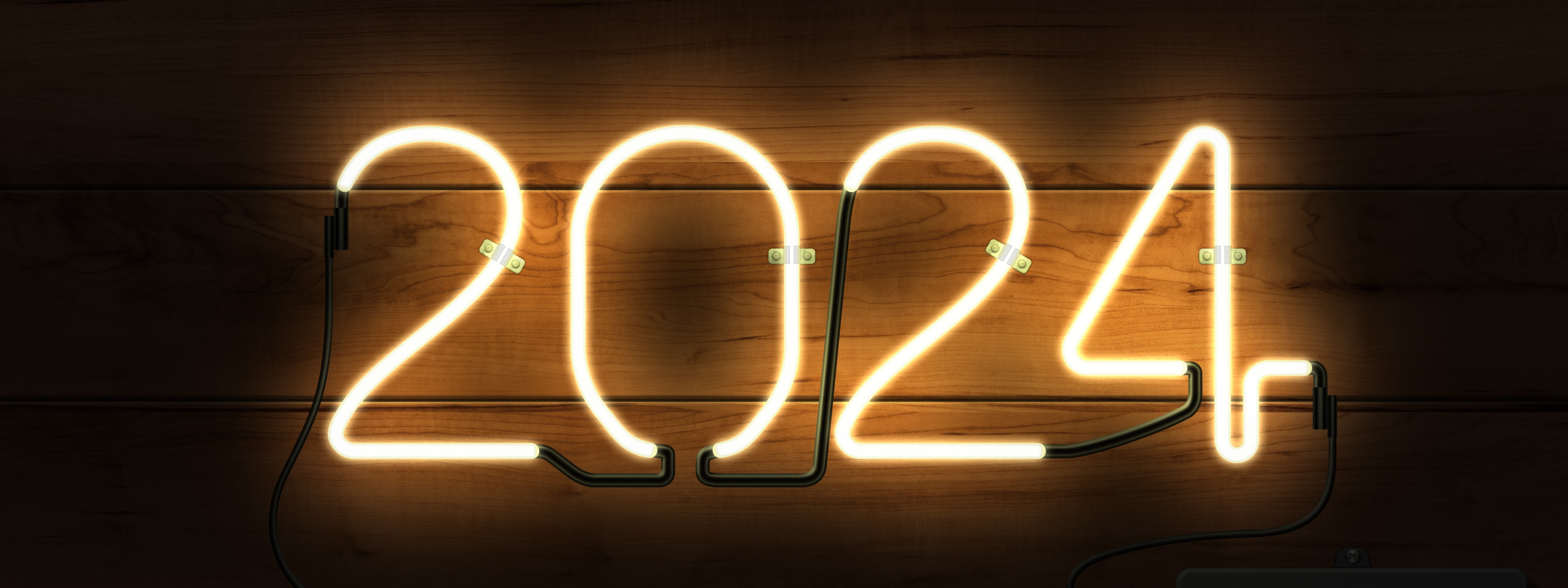 Download wallpaper new year, neon, happy new year, neon sign, 2024year, 2024 year, section new year / christmas in resolution 3200x1200