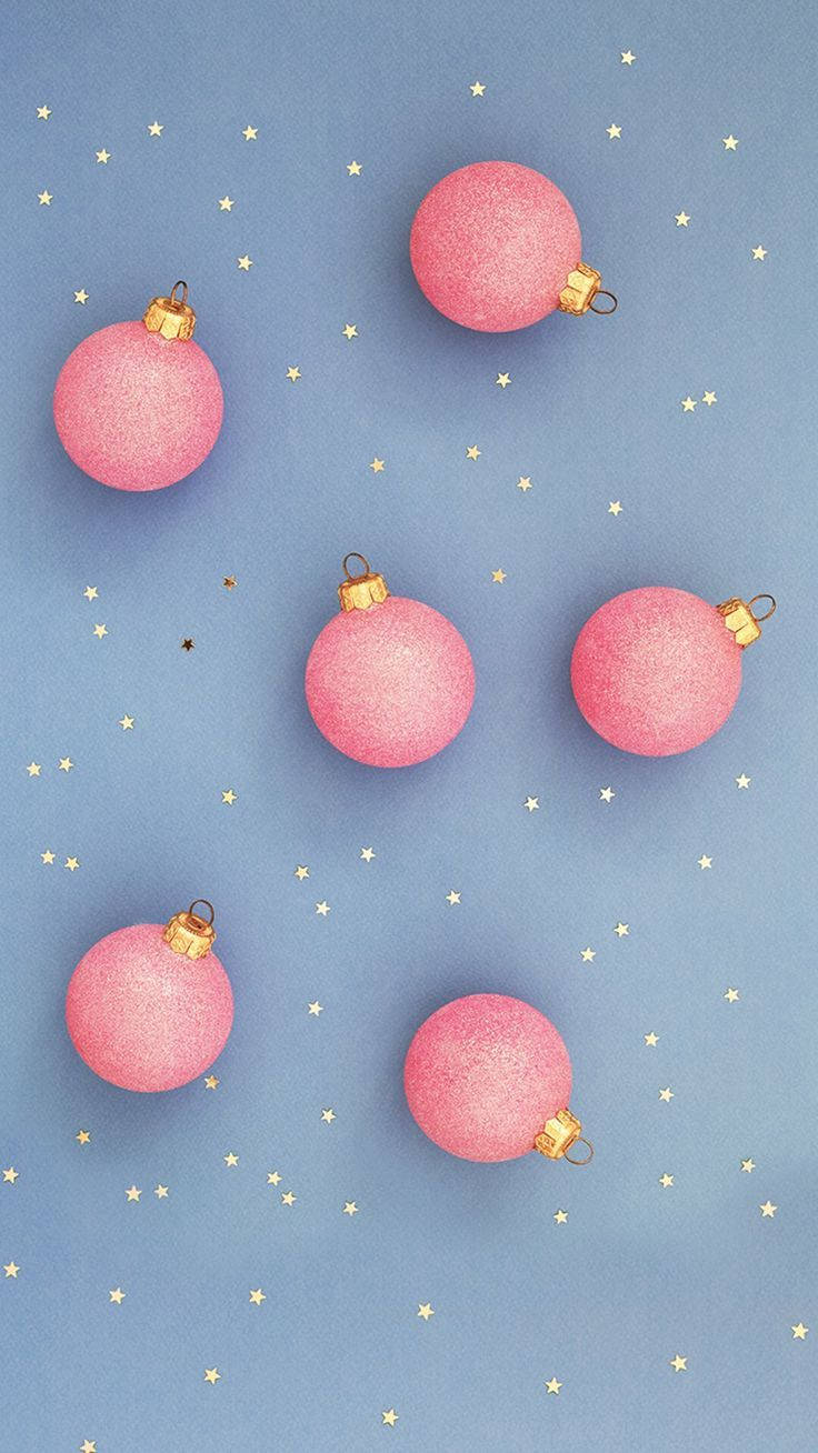 Download Cute Christmas iPhone Pink Balls Wallpaper