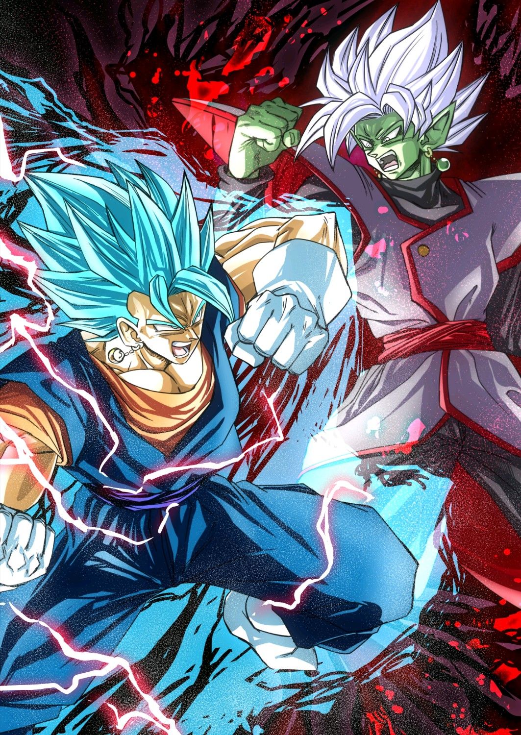 Vegetto vs Merged Zamasu. Dragon ball art goku, Anime dragon ball, Anime dragon ball goku