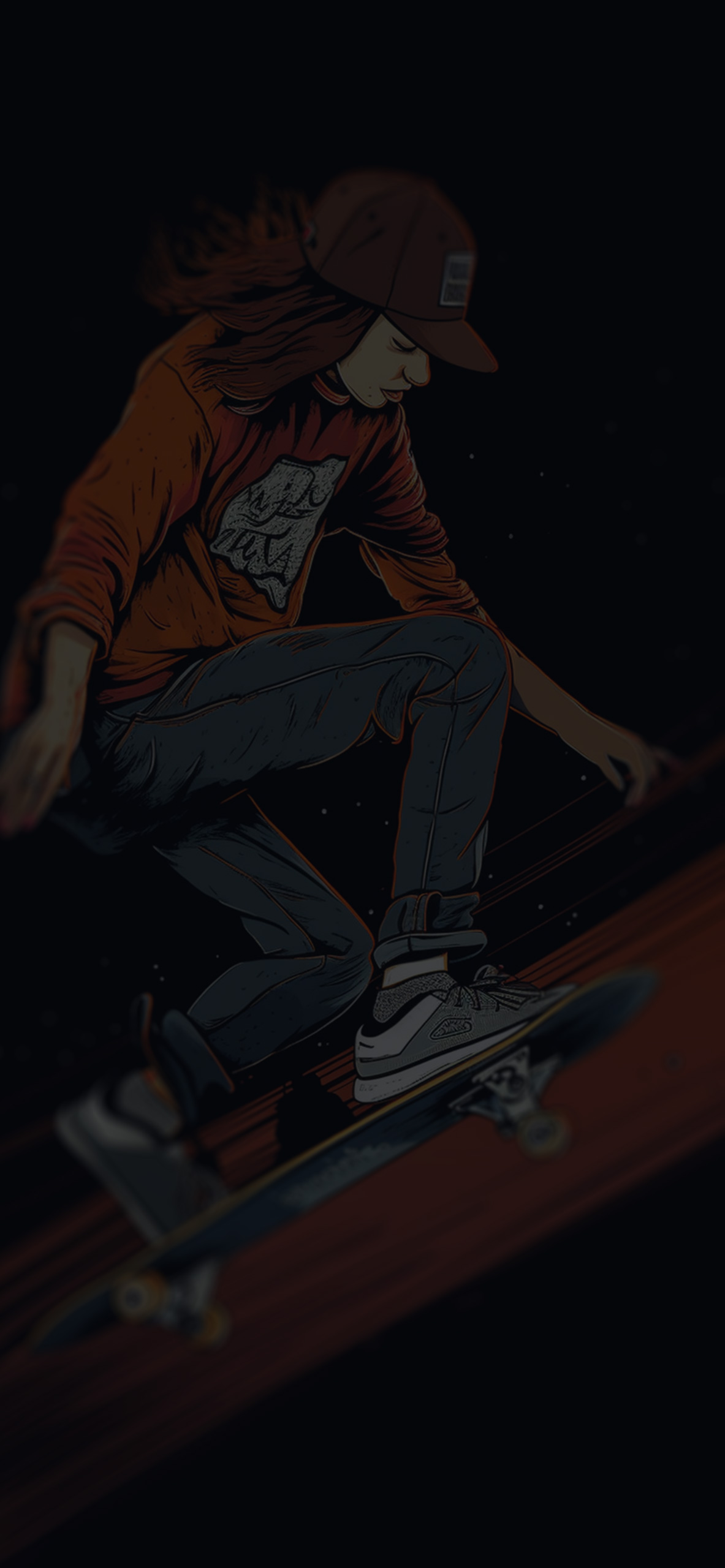 Skateboarder Black Wallpaper