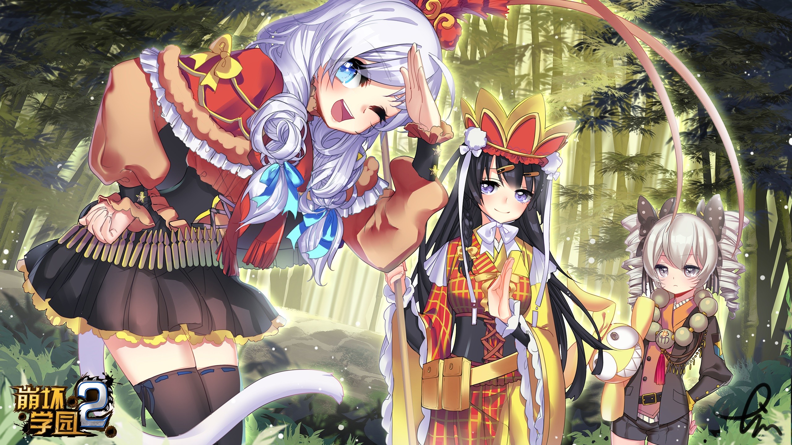 Houkai Gakuen, Guns GirlZ, skirt, Raiden Mei, anime girls, Kiana Kaslana (2560x1440px) on Wallls.com