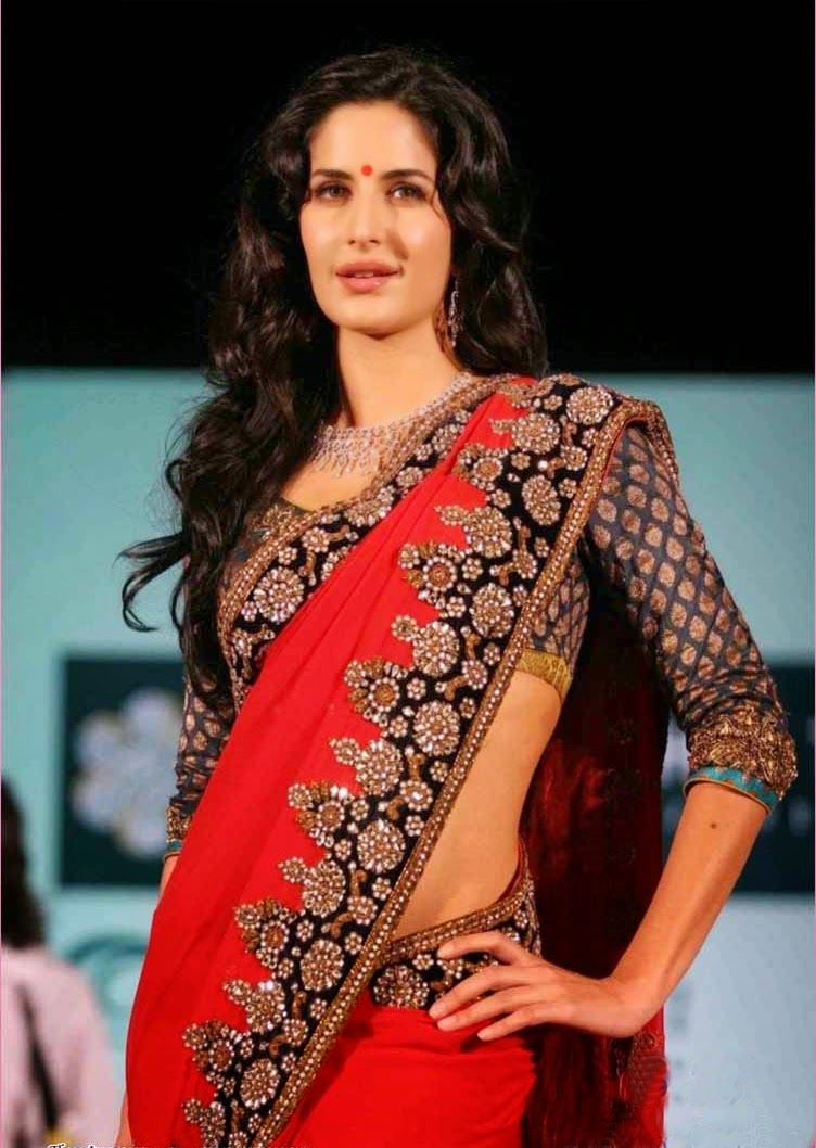 Bollywood Actress Saree Collections: Katrina Kaif In Traditional Designer Saree. Katrina kaif hot pics, Katrina kaif, Katrina kaif photo