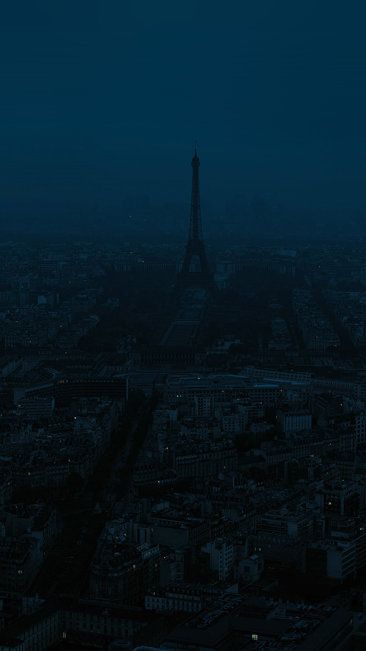 Paris Dark Blue City Illustration Art Wallpaper