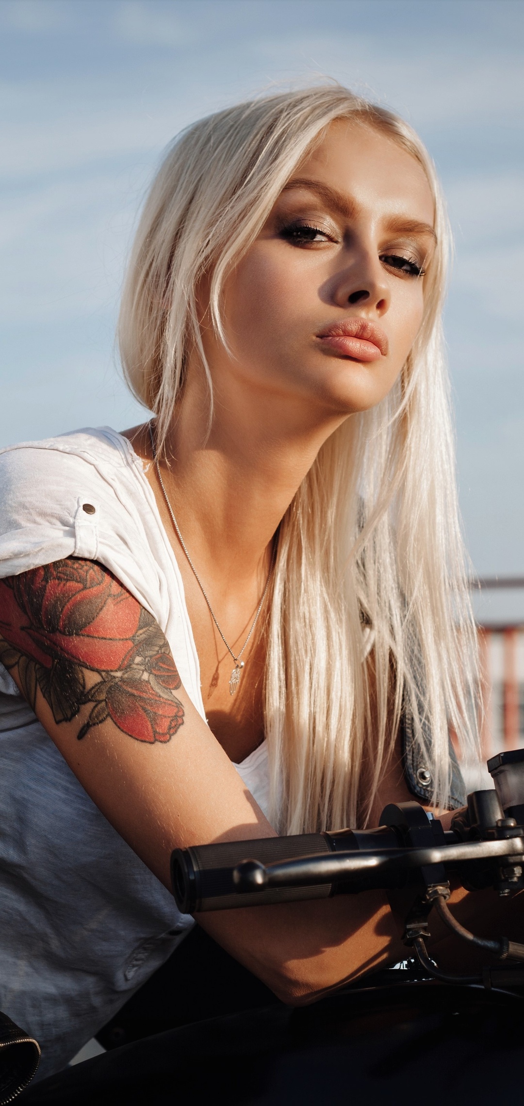 Tattoo Girl On Motorcycle 5k One Plus 6, Huawei p20, Honor view 10, Vivo y85, Oppo f7, Xiaomi Mi A2 HD 4k Wallpaper, Image, Background, Photo and Picture