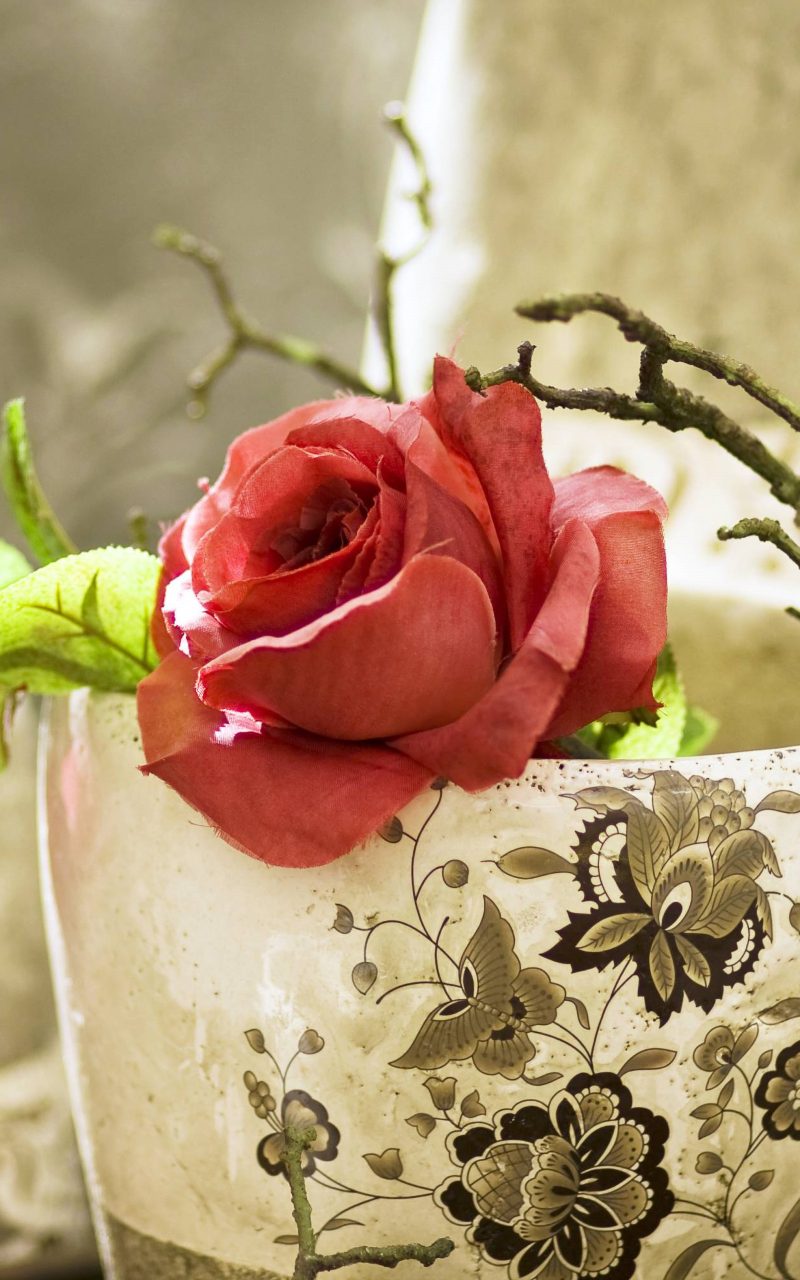 Flowers Red Rose Decoration Interior 4K Wallpaper