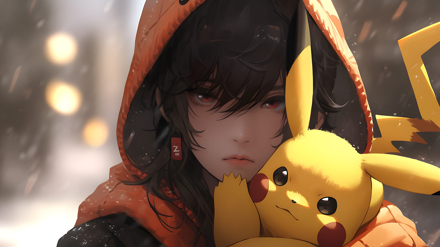 Anime Girl Pikachu Desktop Wallpaper