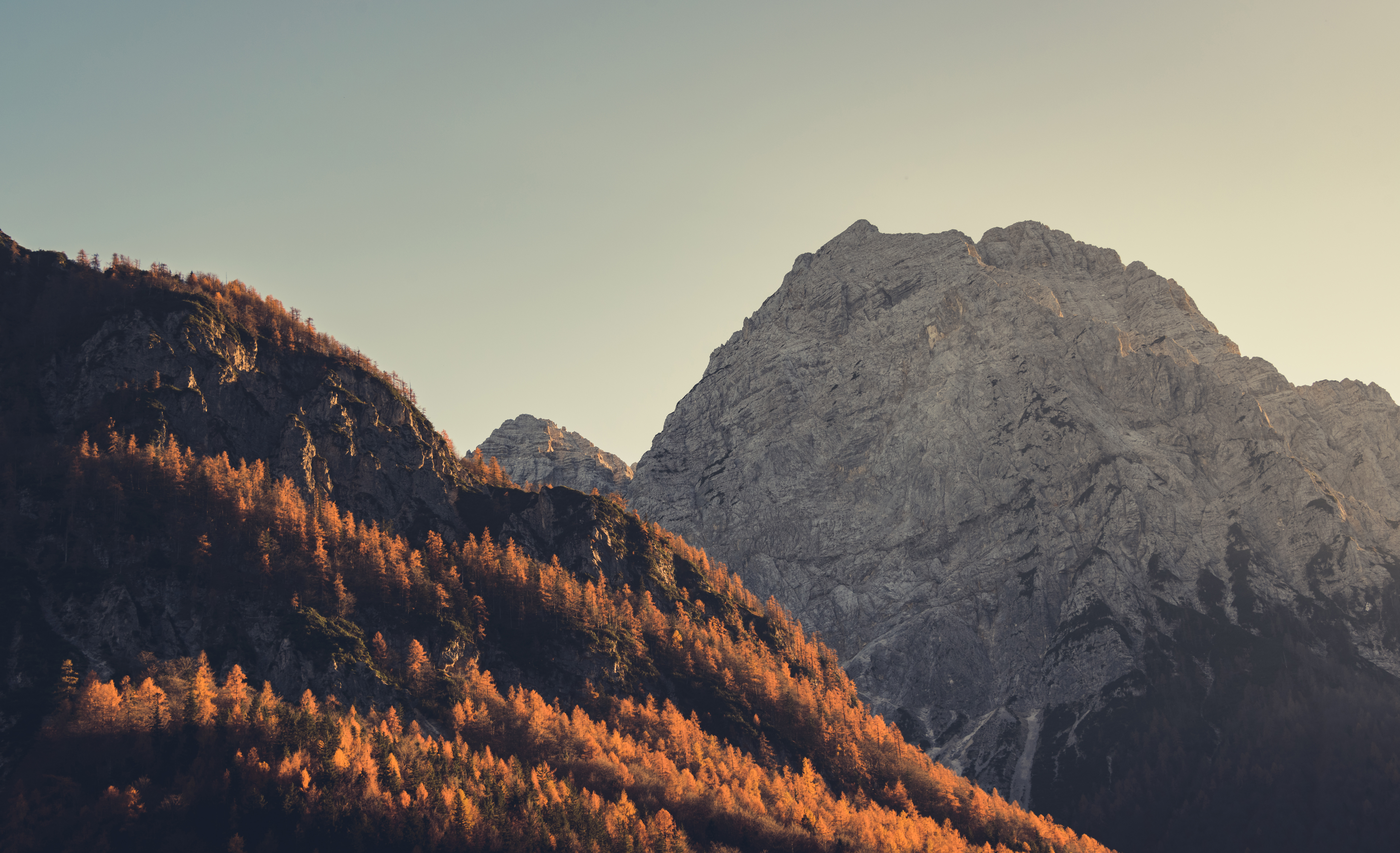 Autumn scenery in Julian Alps mountain