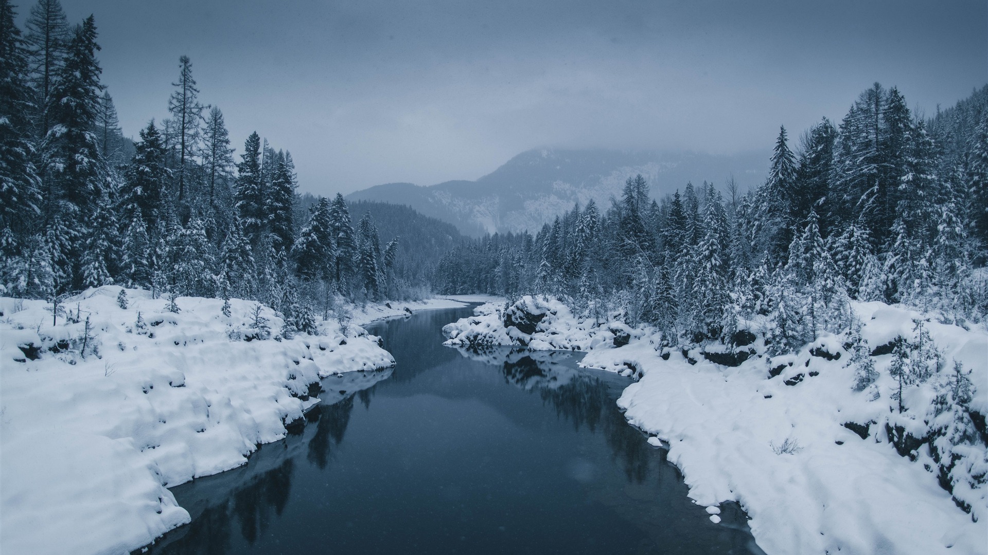River fog snow