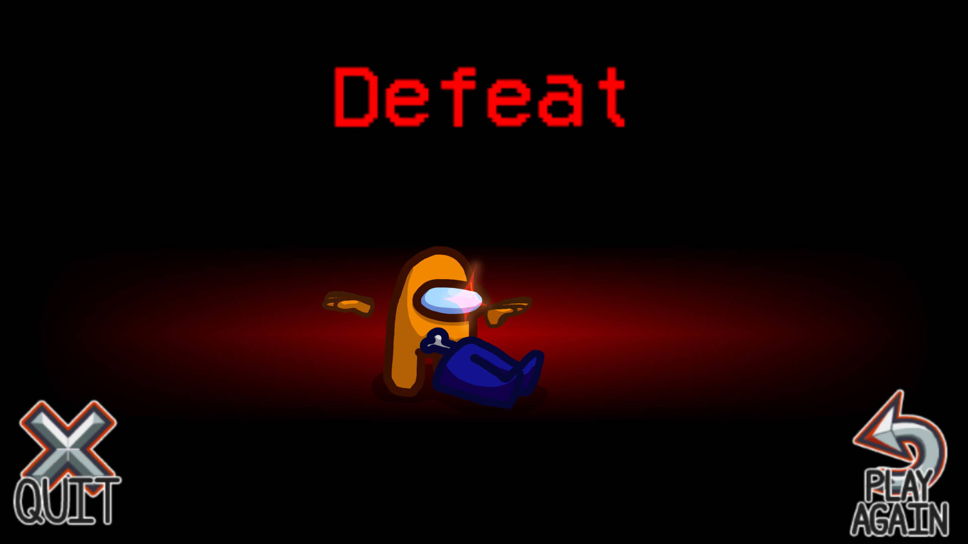 Download Among Us Yellow Defeat Blue Wallpaper