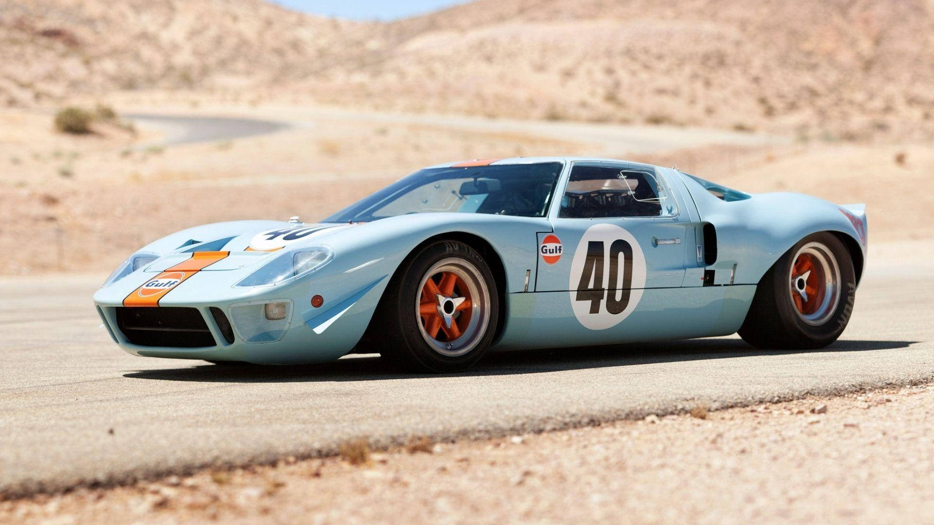 Download Light Blue Ford GT40 Wallpaper