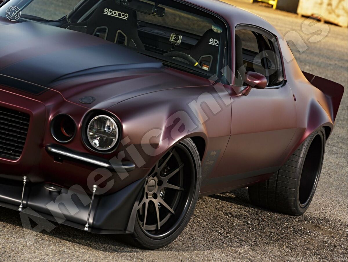 Chevrolet Camaro Metal Sign: Beautiful Restoration in Dark Red & Black