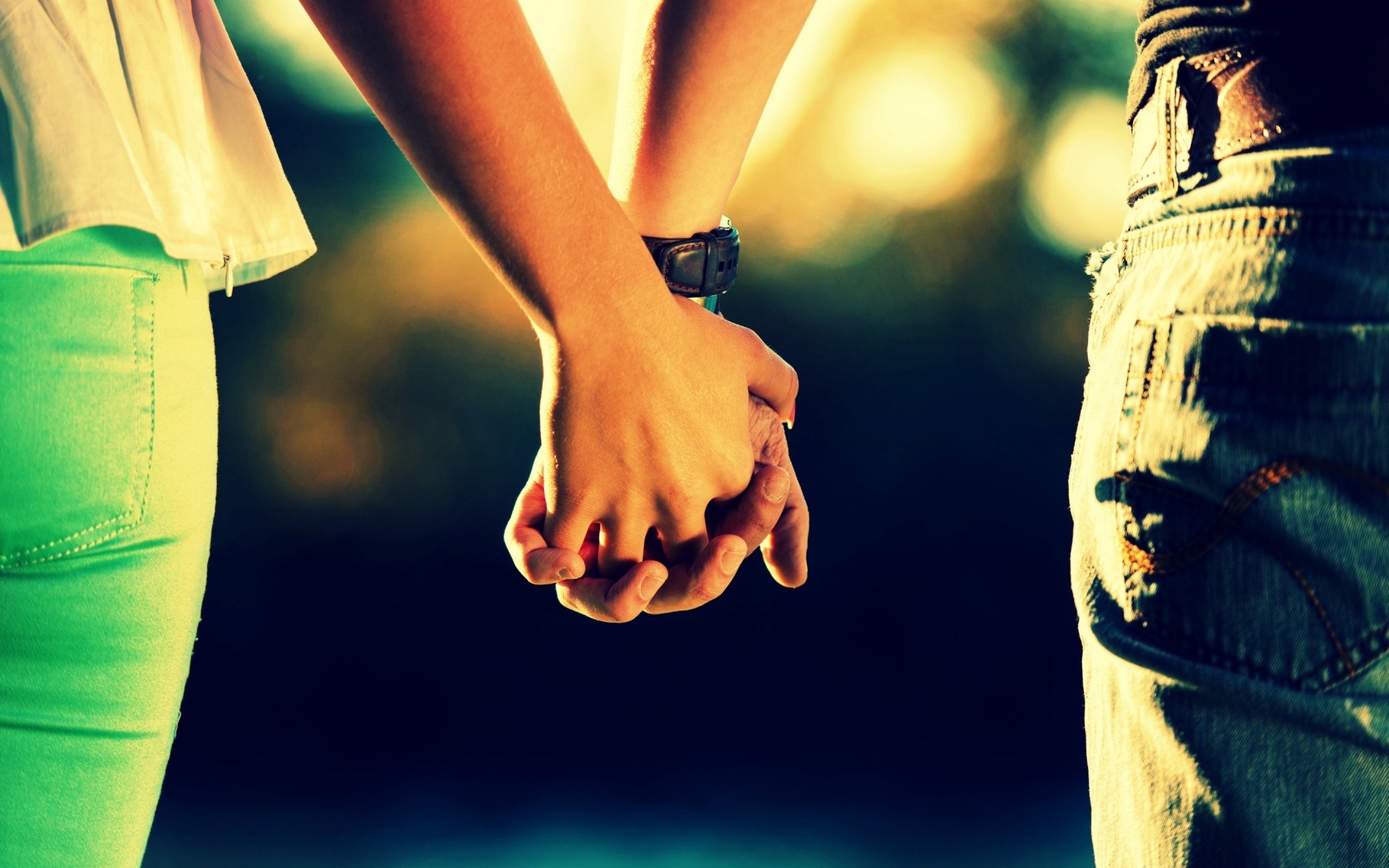 Teenager Boy And Girl Friends Holding Hands