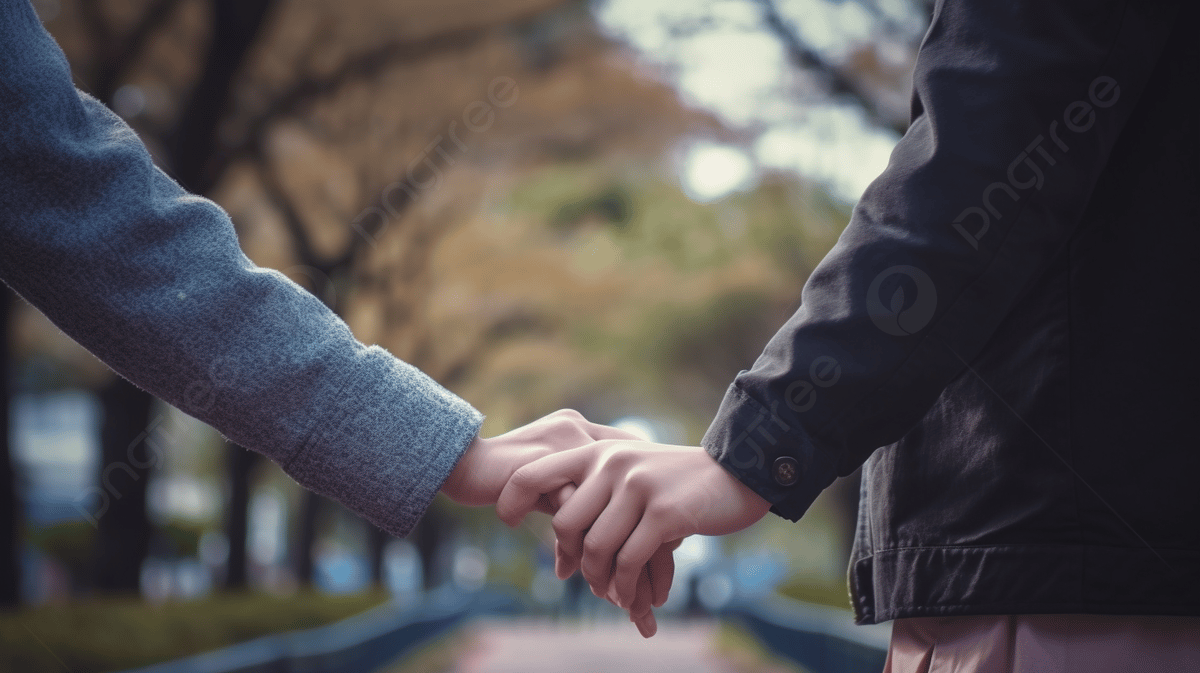 Two People Are Holding Hands In The Park Background, Couple Parts Cut Holding Hands, HD Photography Photo Background Image And Wallpaper for Free Download