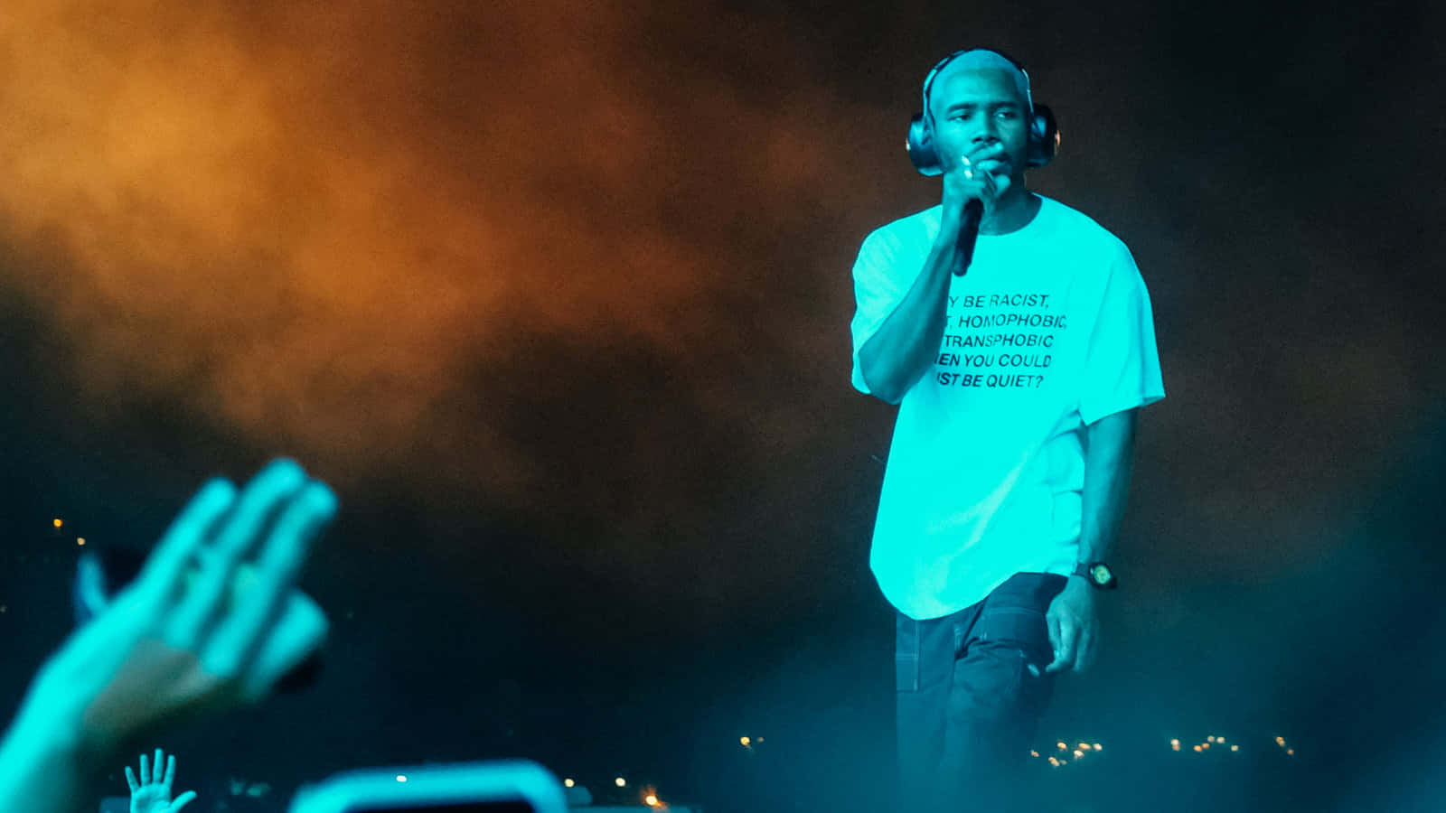Download Singer Frank Ocean Working On His Laptop Wallpaper