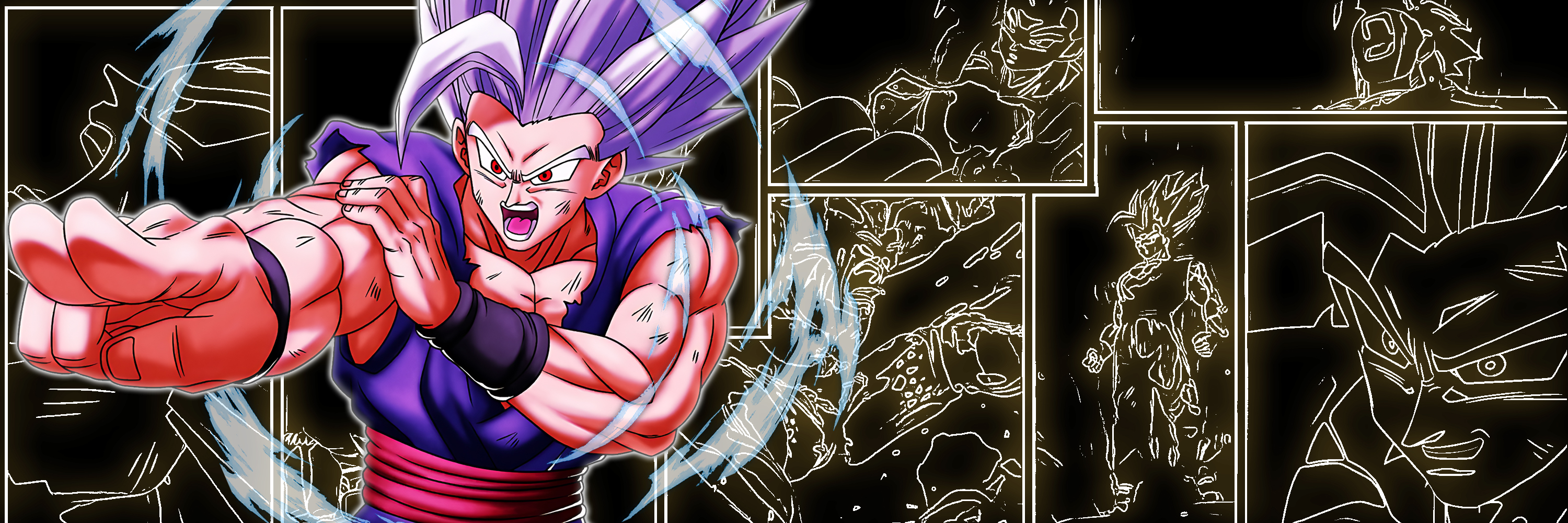SoulF2P - [ LL Beast Gohan Headers (Bright Lines Style) ] THX FOR 600 FOLLOWERS! Free to use ✌️! Like