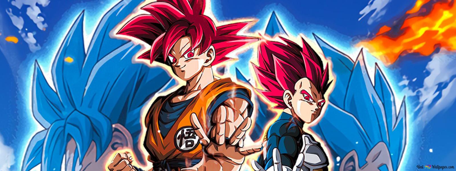 Super Saiyan God Goku & Vegeta from Dragon Ball Super: Super Broly [Dragon Ball Z Dokkan Battle Art] HD wallpaper download
