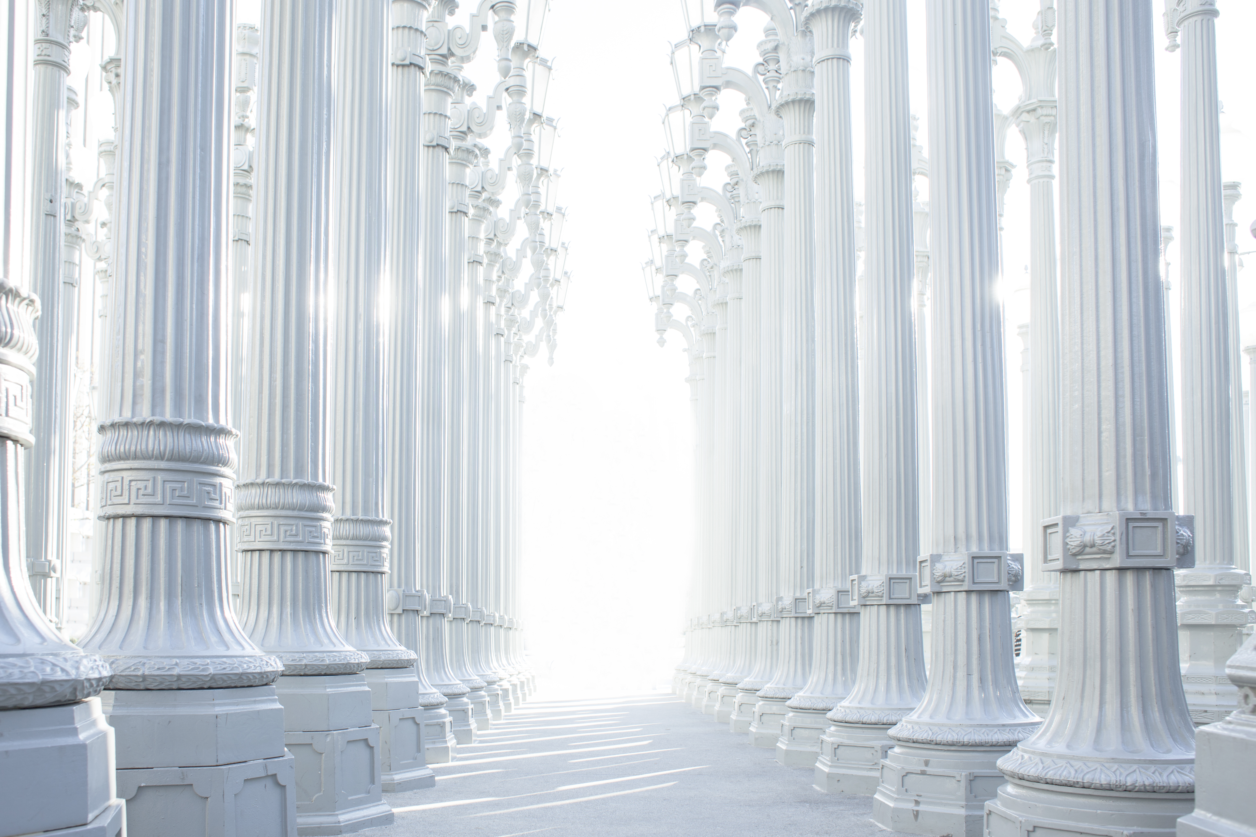 Giant white pillars
