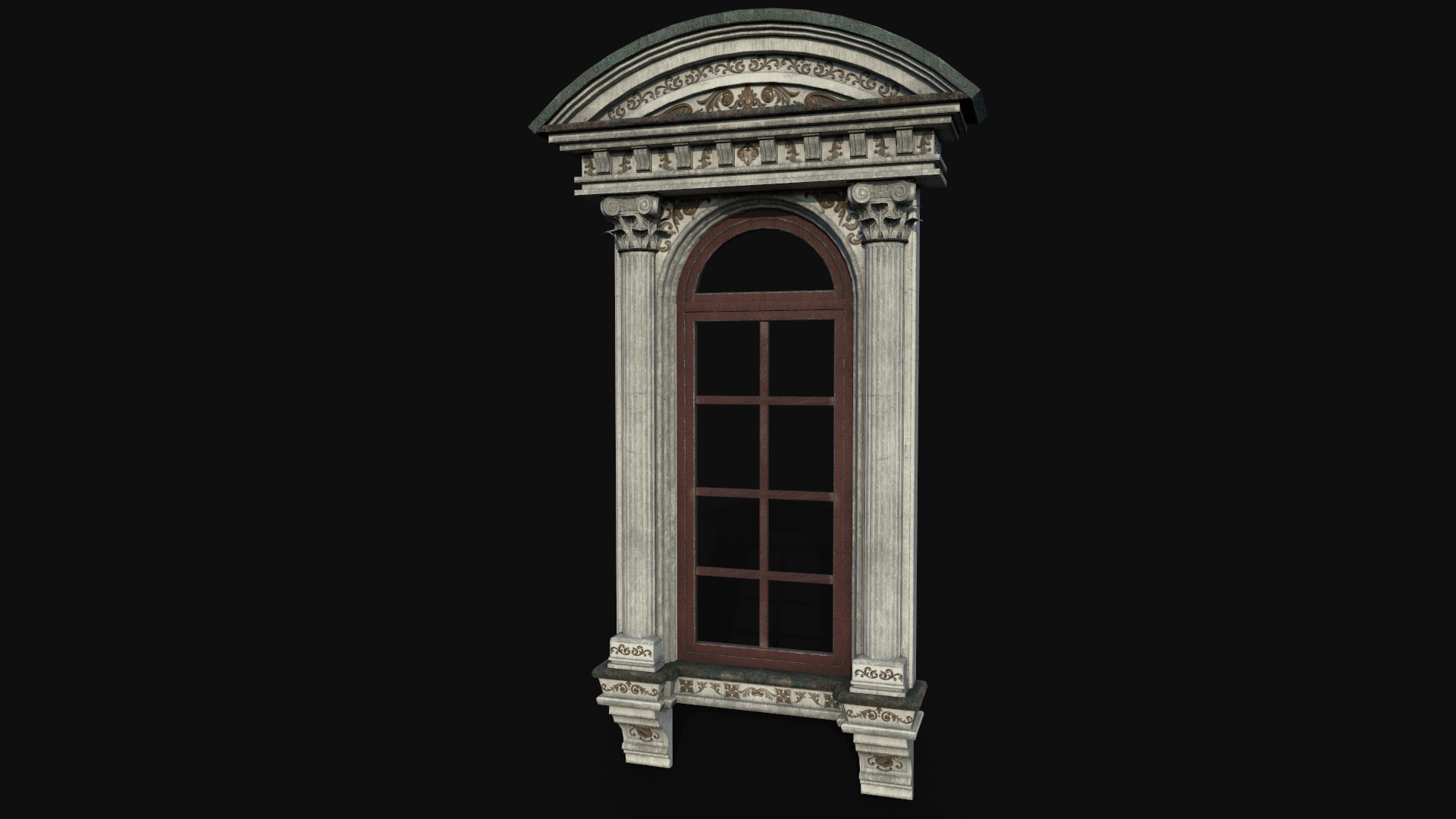 Lowpoly classical architecture window
