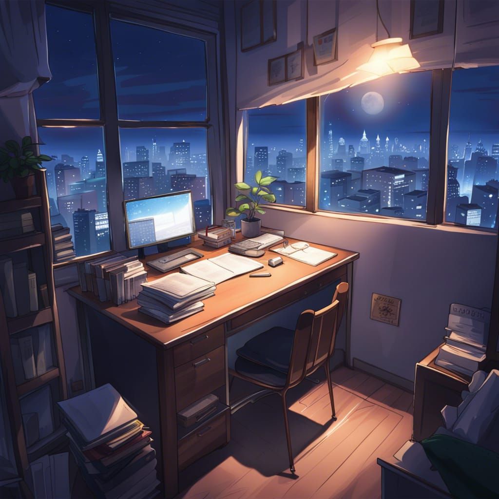 Night Study Anime Wallpapers - Wallpaper Cave
