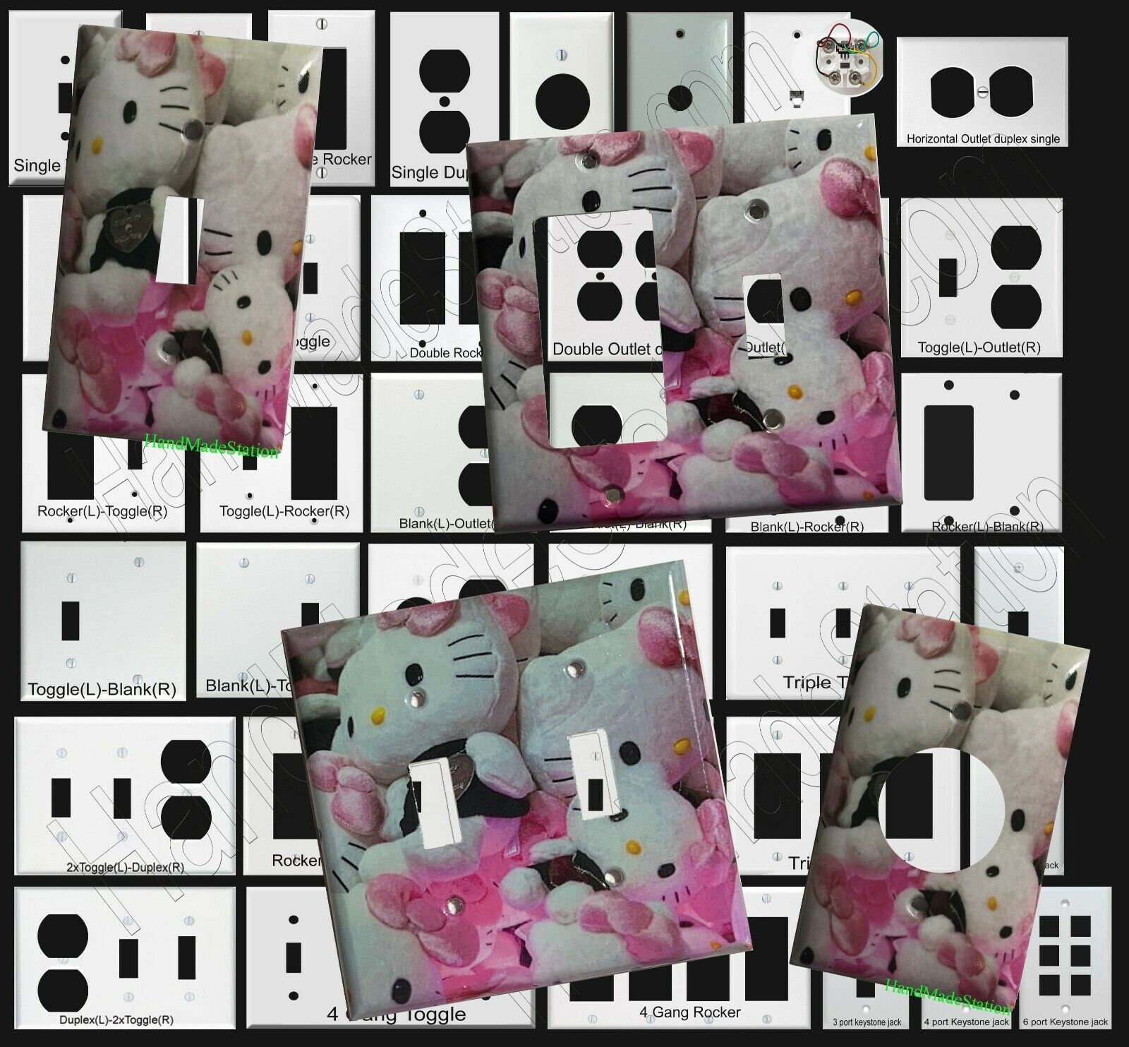 Hello Kitty Pillow Toys Light Switch Power Outlet wall Cover Plate Home decor