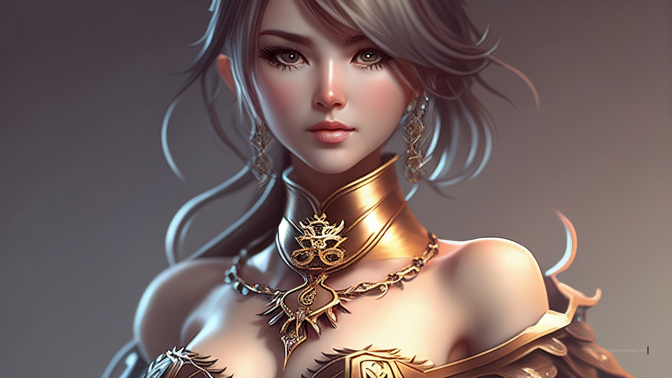 Wallpaper anime girl, beauty, blonde, Art