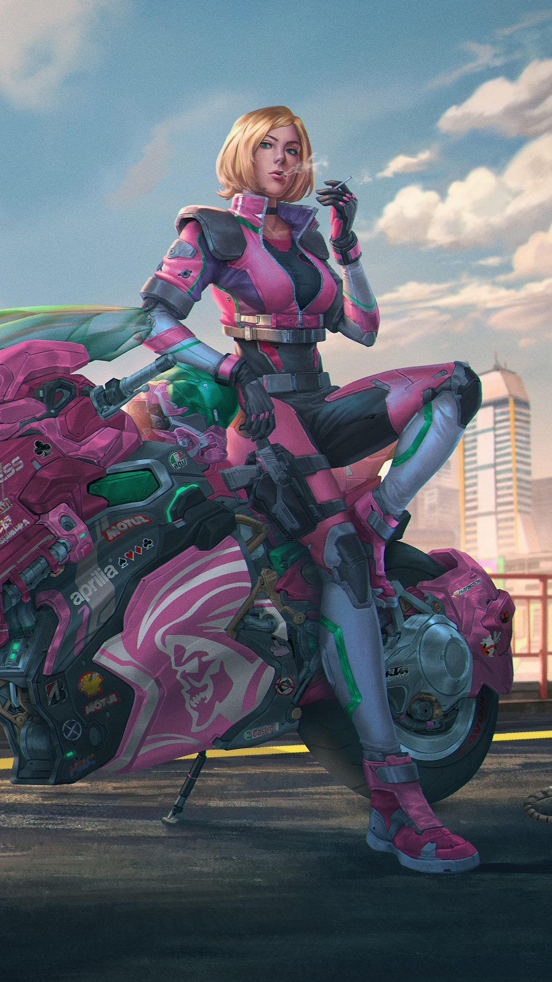 Manga Punk Scifi Anime Motorcycle Girl iPhone 7, 6s, 6 Plus, Pixel xl , One Plus 3, 3t, 5 HD 4k Wallpaper, Image, Background, Photo and Picture