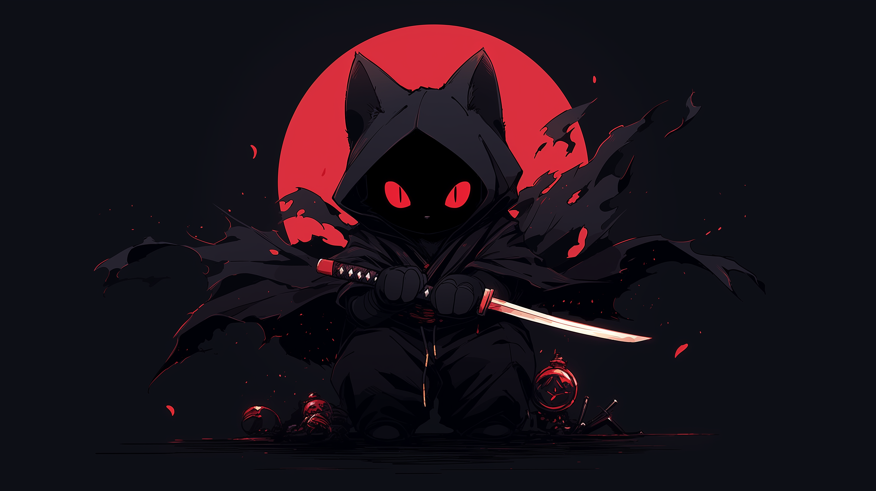 Black Cat Samurai HD Wallpaper