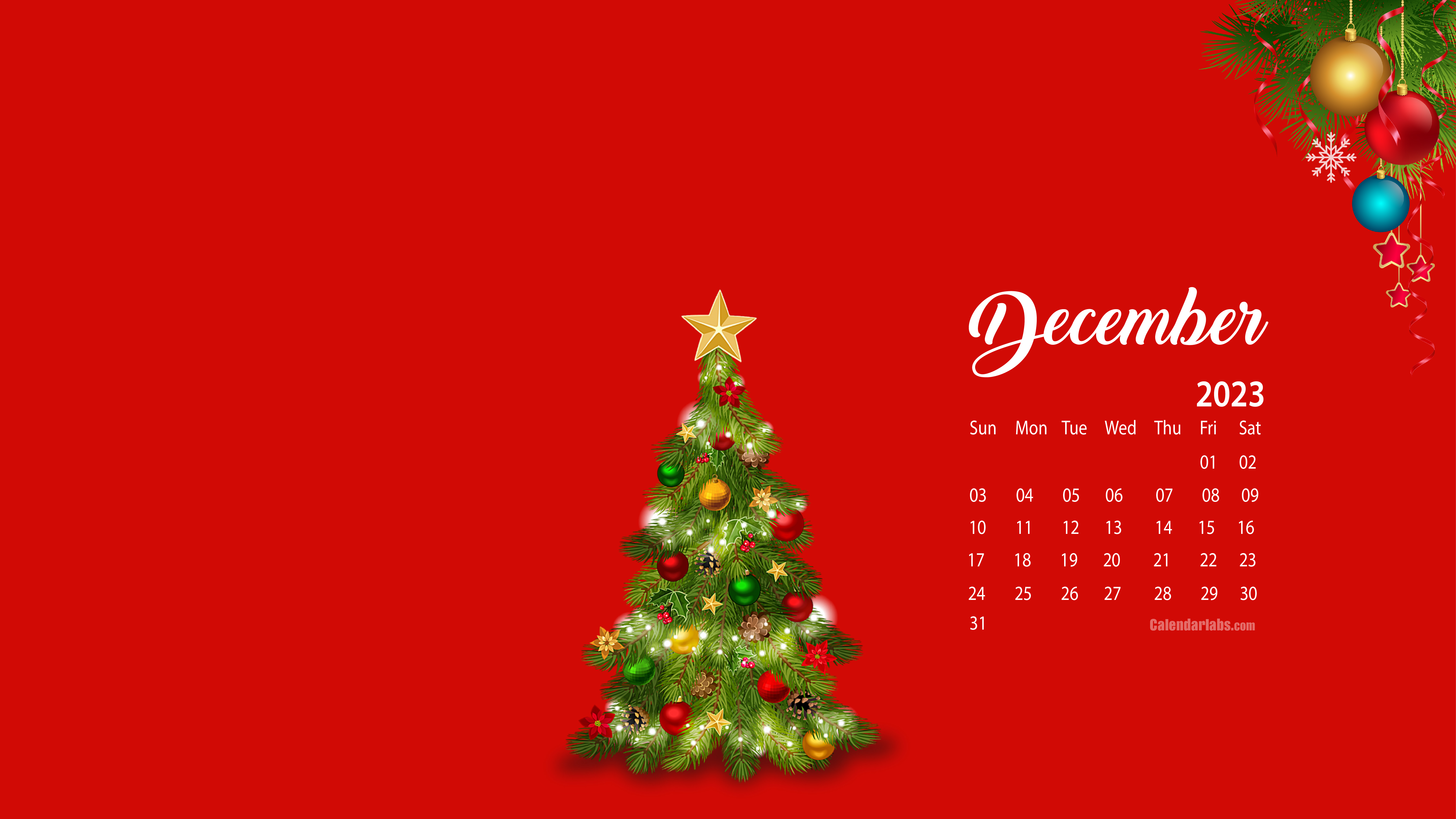 December 2023 Desktop Wallpaper Calendar
