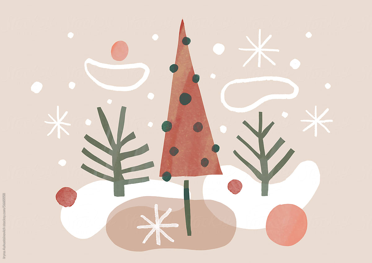 Winter Modern Abstract Background