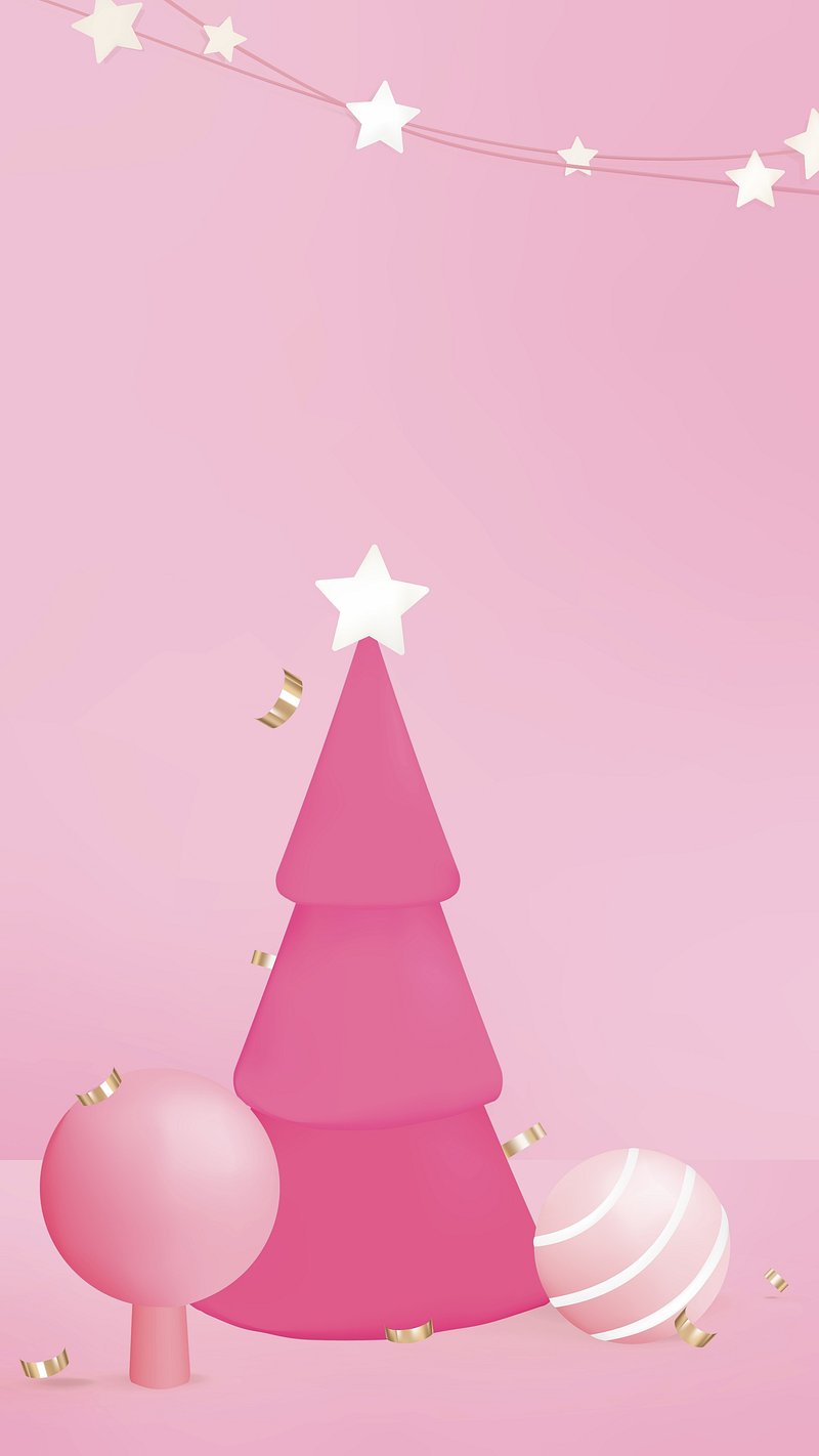 Pink Christmas background, festive and
