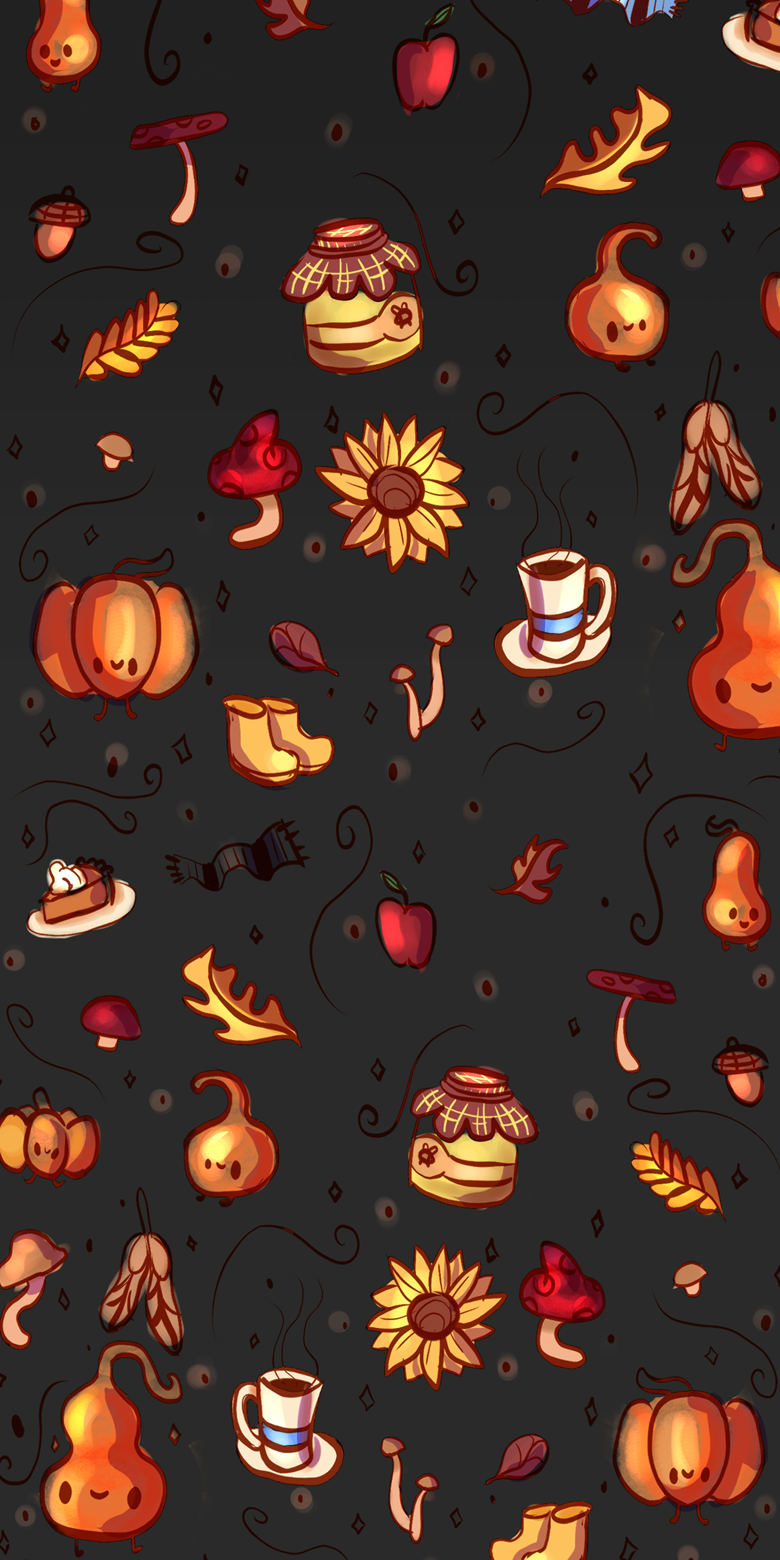 Autumn doodles phone Wallpaper