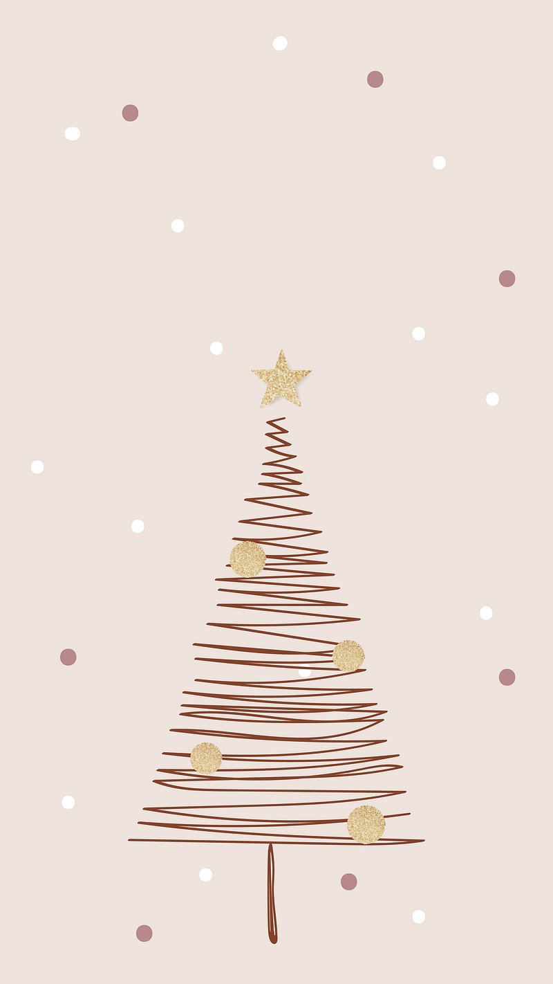 Pink winter background, Christmas aesthetic. Free Vector Illustration