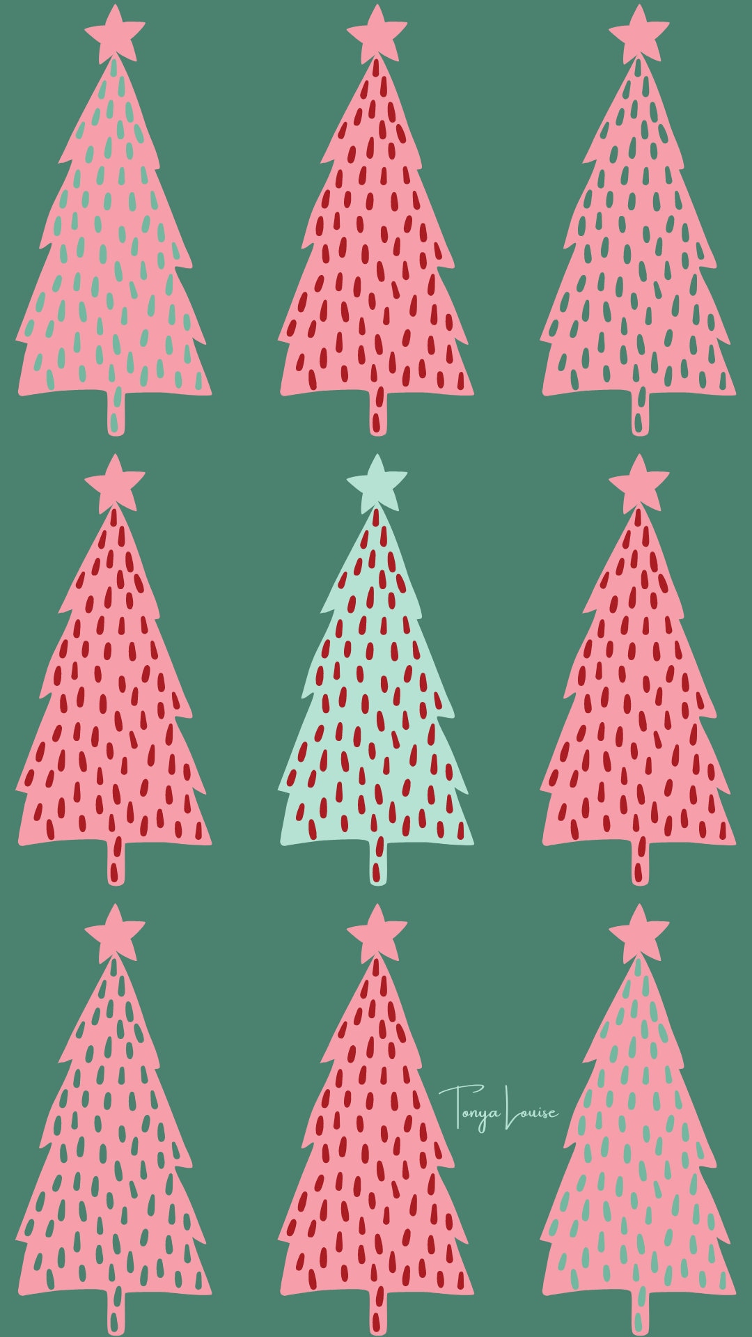 Christmas Trees Phone Wallpaper