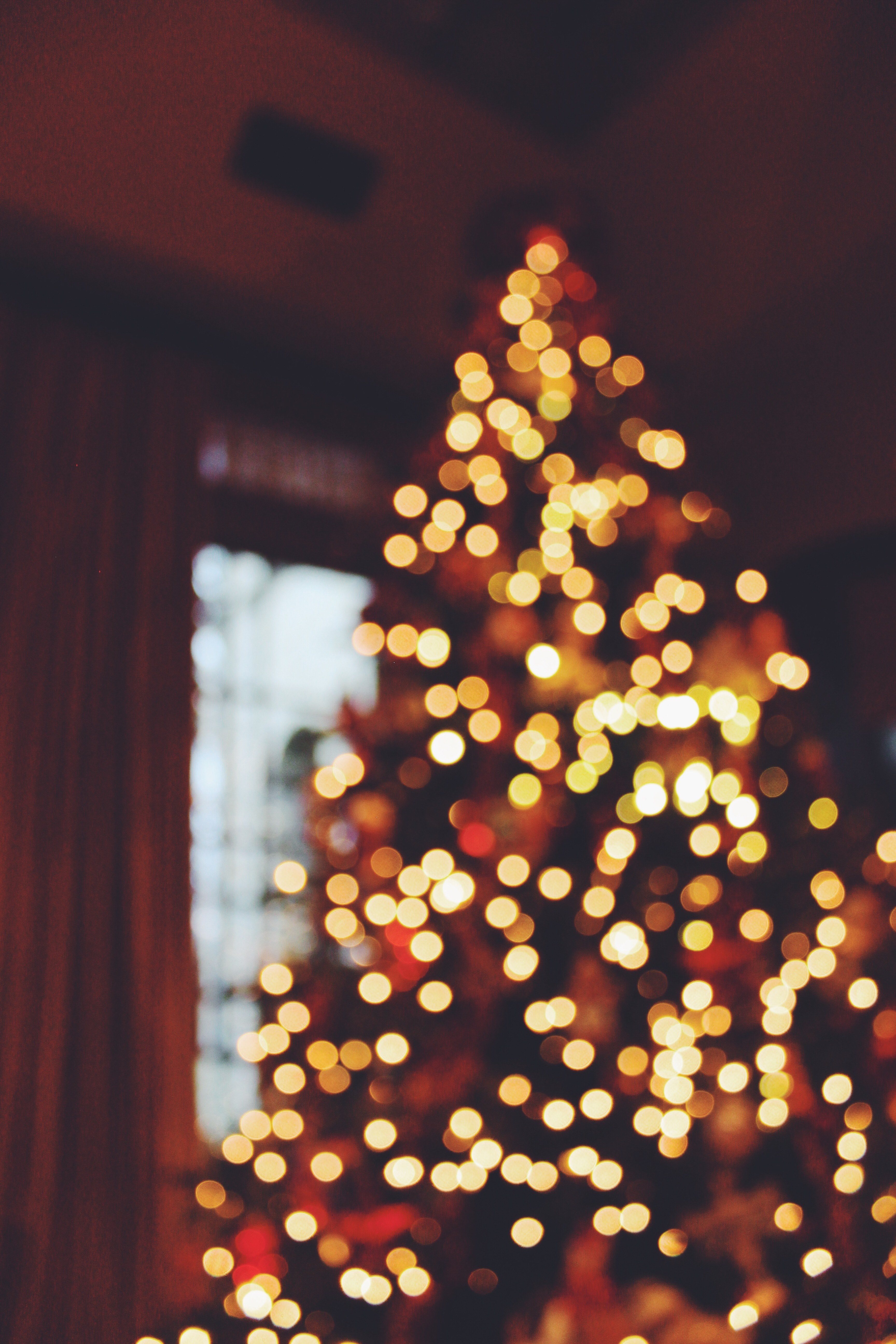 light christmas time blurred and tree hd, 4k Phone HD Wallpaper