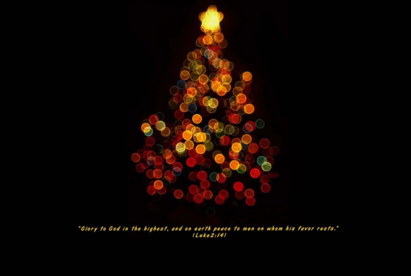 Download Christmas Scripture Christmas Tree Blur Wallpaper
