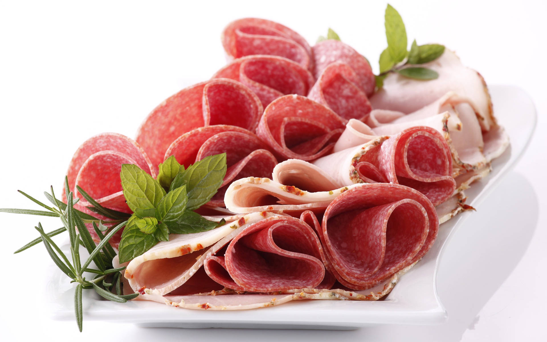 Download Exquisite Platter Of Salami And Ham Wallpaper