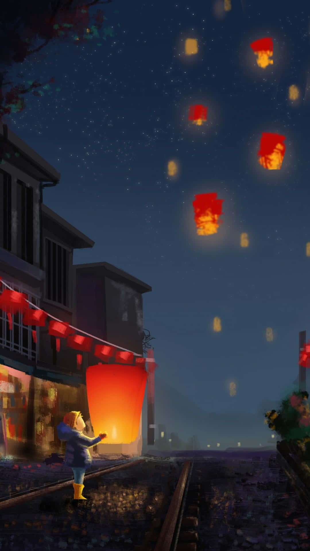 Year Lanterns iPhone Wallpaper