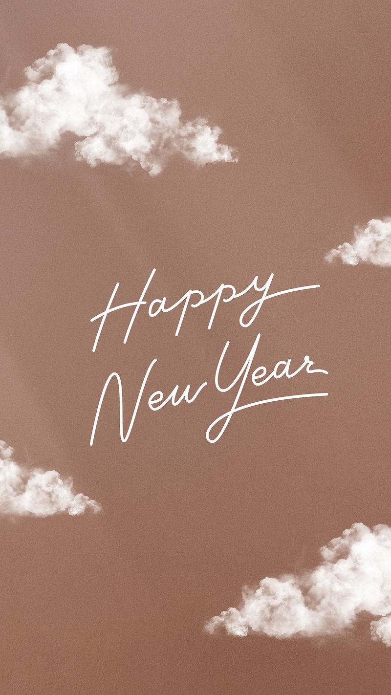Aesthetic new year, phone. Free Vector
