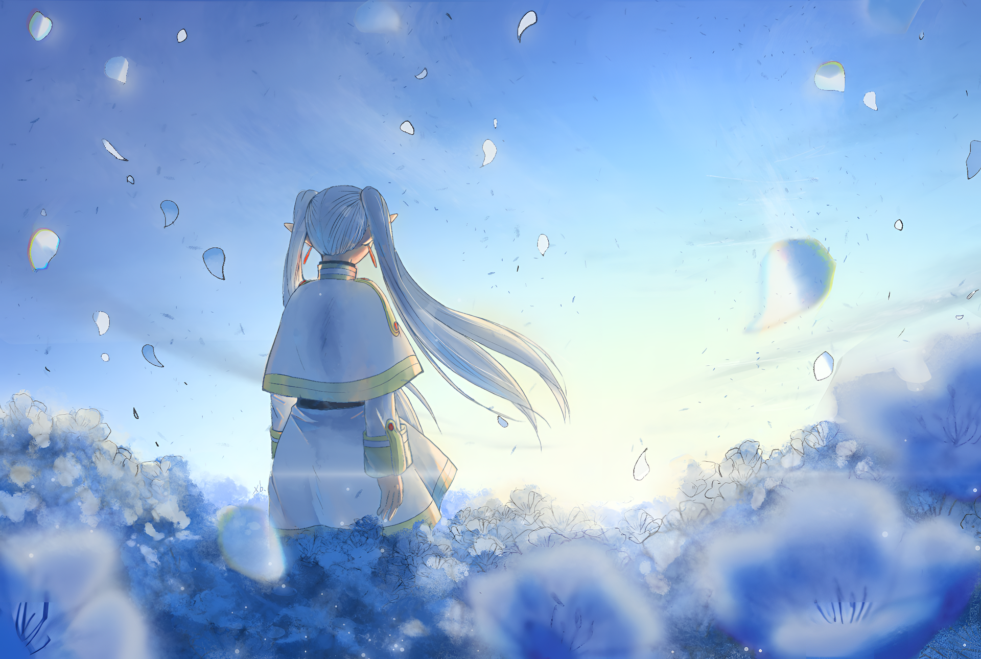 Frieren Beyond Journey's End HD Wallpaper: Enchanting Winter Serenity