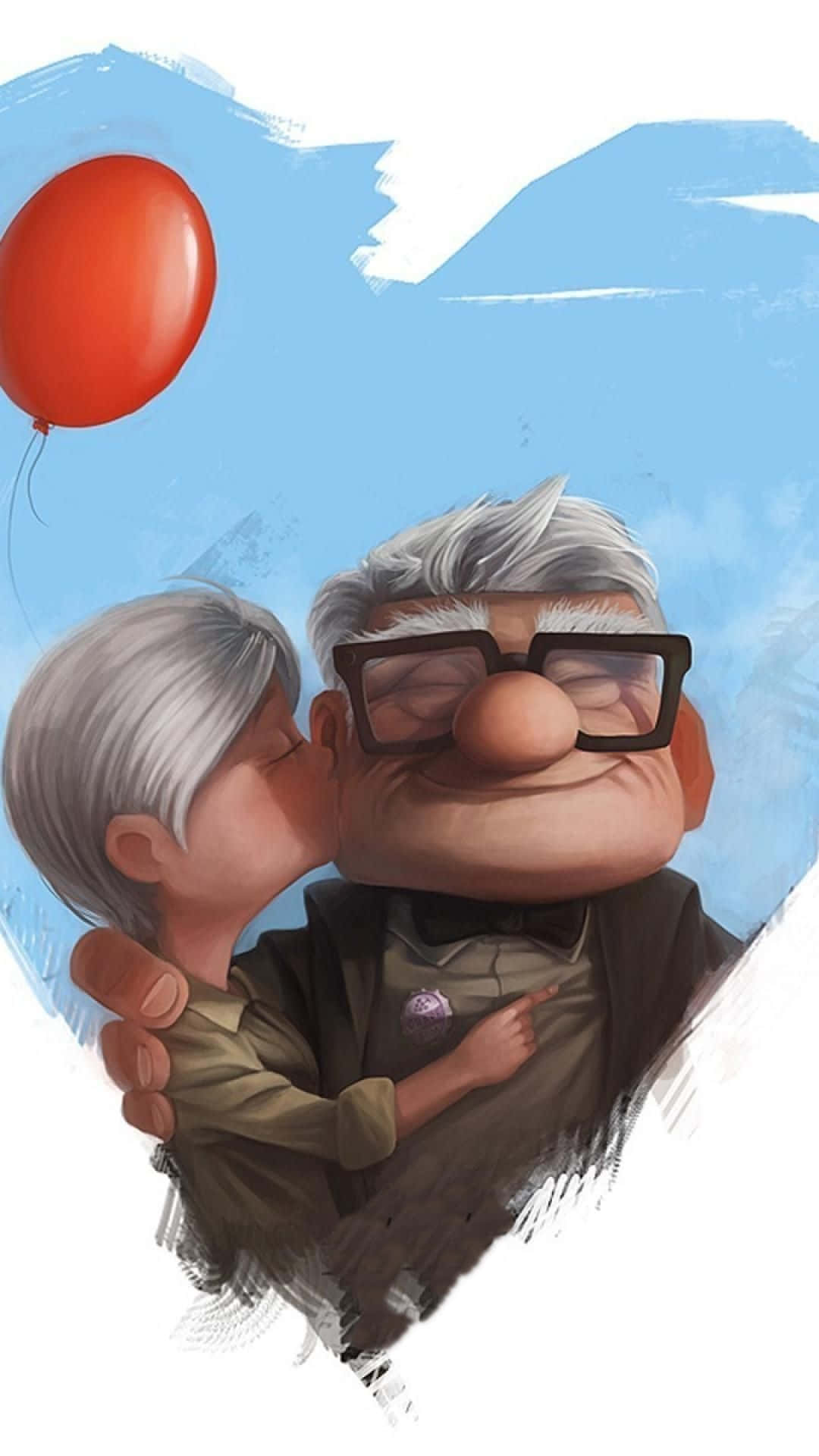 Download The adventurous journey of Carl and Russell from the iconic film, Up. Wallpaper