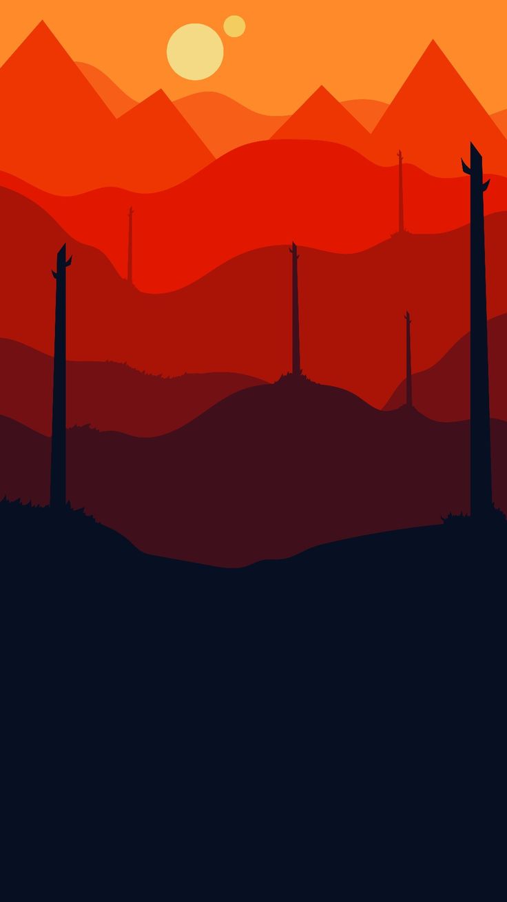 Amoled / black minimal hilly baren lands. Sunset wallpaper, Minimalist wallpaper, Phone wallpaper design