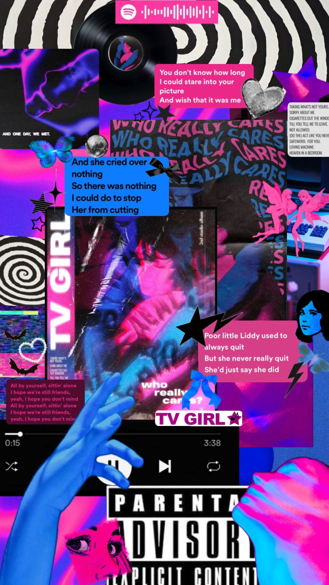 #tvgirl #blue #pink #black #music #band # wallpaper #vibes #whoreallycares