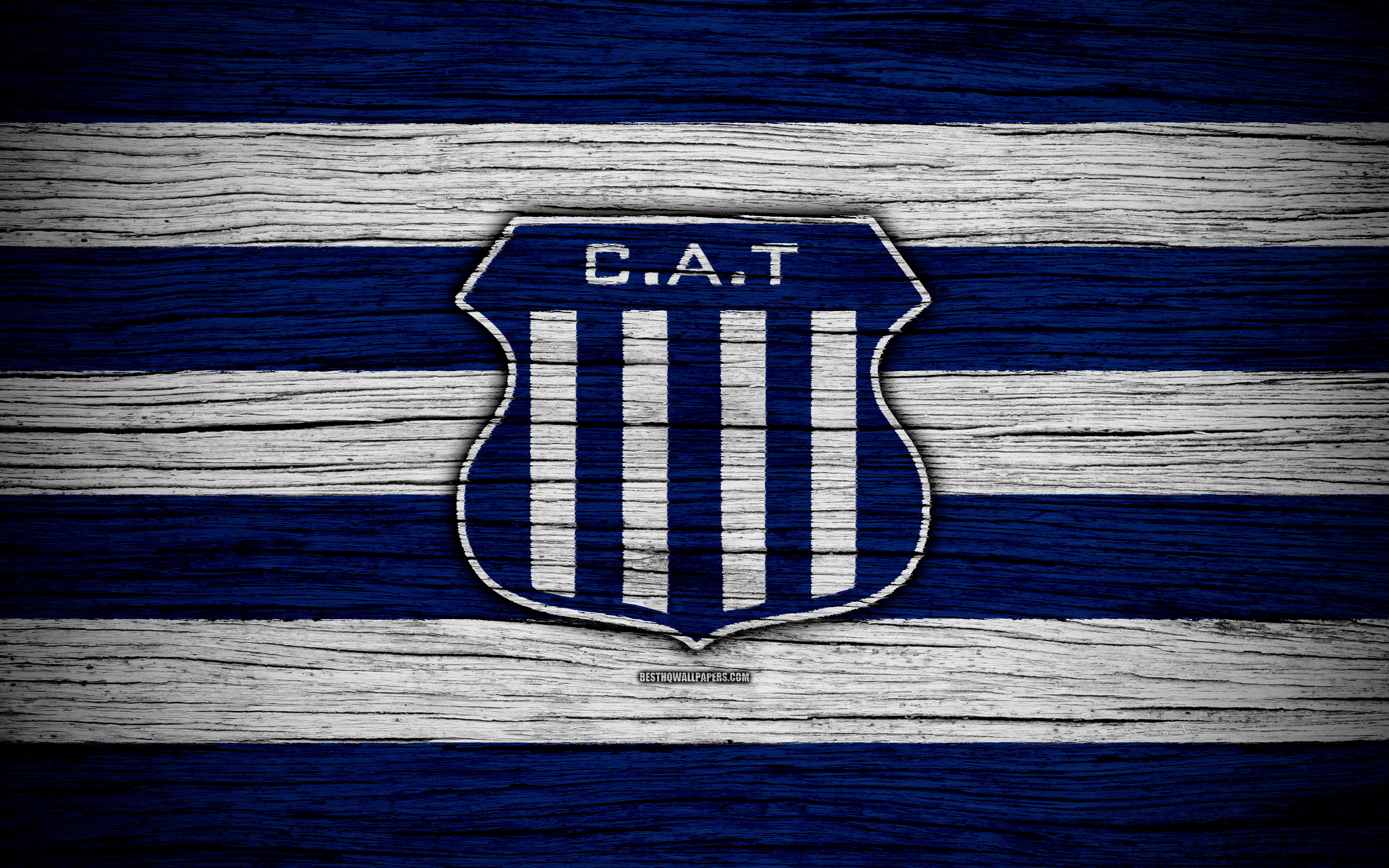 Download wallpaper Talleres Cordoba, 4k, Superliga, logo, AAAJ, Argentina, soccer, Talleres Cordoba FC, football club, wooden texture, FC Talleres Cordoba for desktop with resolution 3840x2400. High Quality HD picture wallpaper