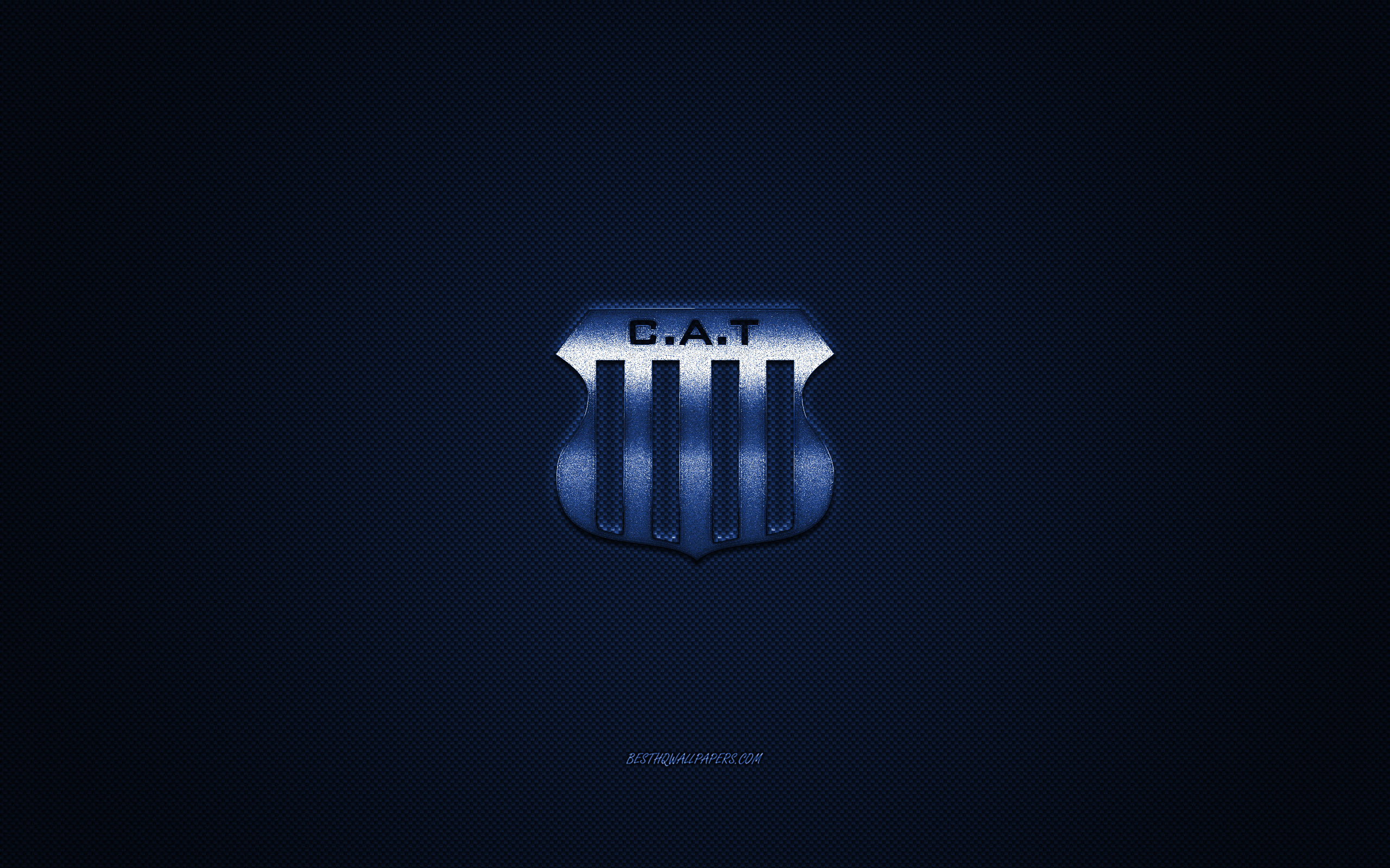 Download wallpaper Club Atletico Talleres, Argentinean football club, Argentine Primera Division, blue logo, blue carbon fiber background, football, Cordoba, Argentina, CA Talleres logo, Talleres Cordoba for desktop with resolution 2560x1600. High Quality