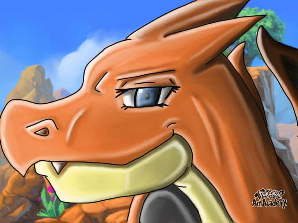 Line color art of female mega charizard y Terrix DX ART street