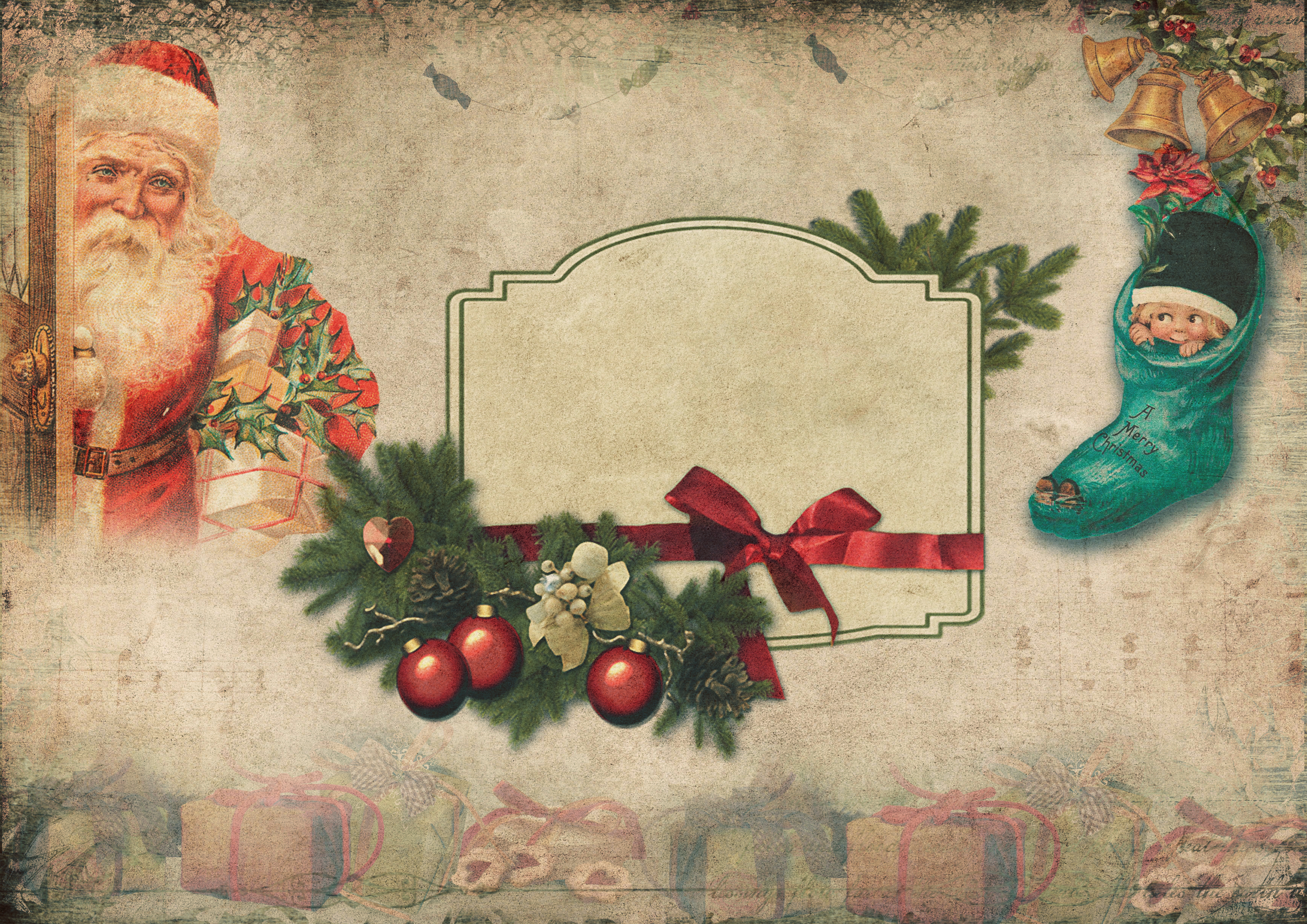 Free Image, santa claus, gifts, child