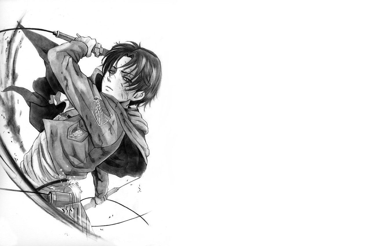 Attack On Titan Black And White