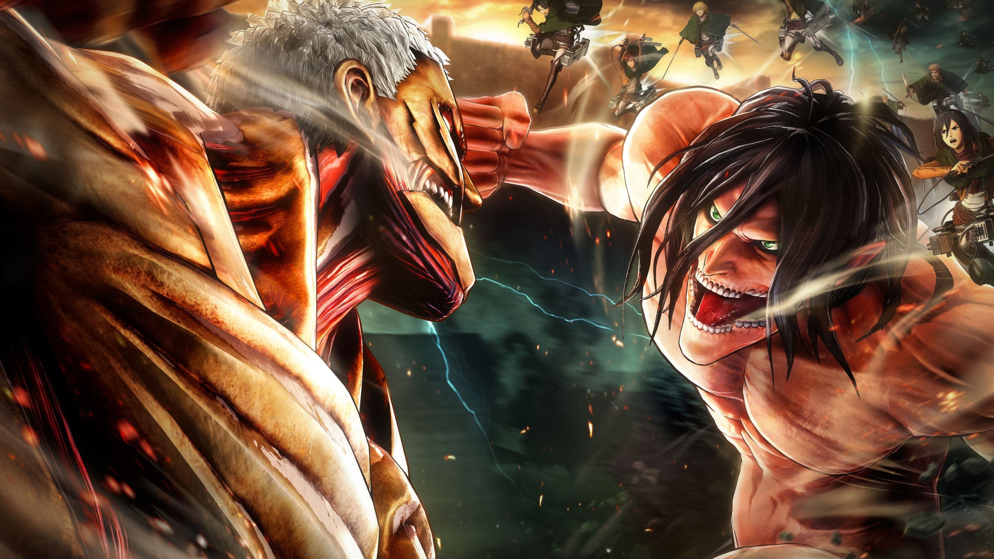 Attack on Titan Wallpaper 4K, Final battle, Shingeki no Kyojin