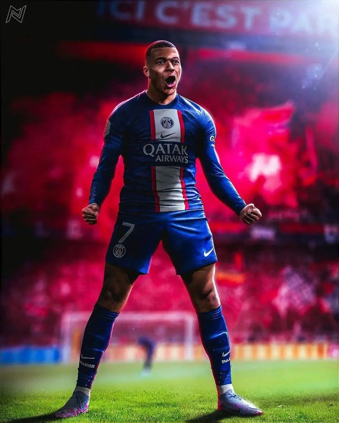 Kylian Mbappe PSG. Football wallpaper
